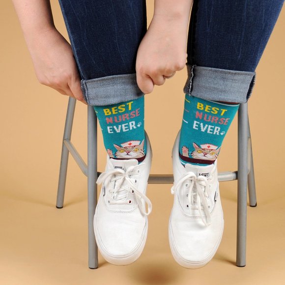 Health Care Heroes-Best Nurse- Novelty Socks L/XL - Picture 4 of 9